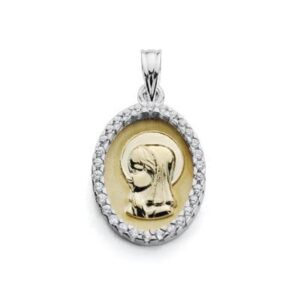 9K MEDALLA ORO AMARILLO VIRGEN NIÑA BICOLOR 20X13MM