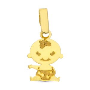9K COLGANTE ORO AMARILLO NIÑO O NIÑA 15X10 MM