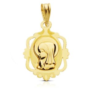 9K MEDALLA ORO AMARILLO VIRGEN NIÑA 20X14 MM