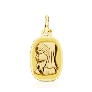 9K MEDALLA ORO AMARILLO VIRGEN NIÑA LIGERA 17X10 MM