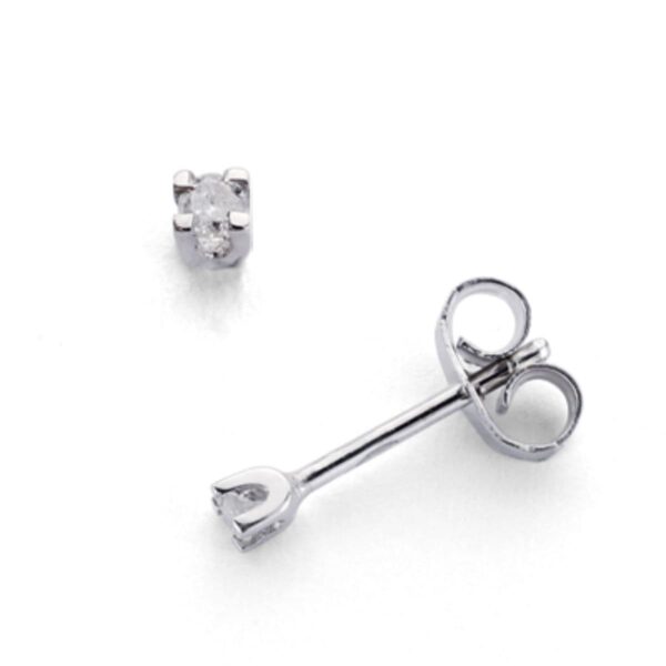 9K PENDIENTES ORO BLANCO BRILLANTES 0.05 QTS SI-H CIERRE PRESION