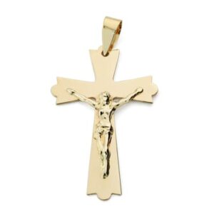 9K CRUZ CON CRISTO ORO AMARILLO 29X18 MM