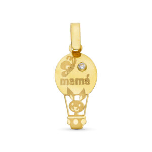 9K COLGANTE ORO AMARILLO MAMA GLOBO 20X10 MM