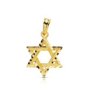 9K COLGANTE ORO AMARILLO ESTRELLA DE DAVID 18X14 MM