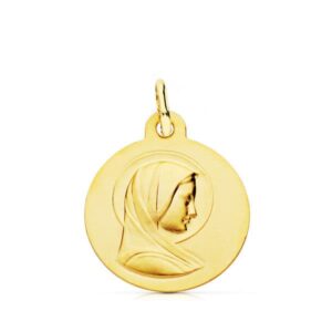 9K MEDALLA ORO AMARILLO MARIA FRANCESA 16 MM LIGERA