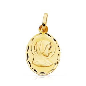 9K MEDALLA ORO AMARILLO REDONDA VIRGEN MARIA EN ORO AMARILLO 19X11MM