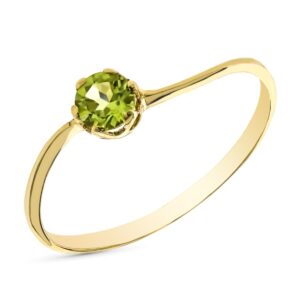 9K SOLITARIO ORO AMARILLO OLIVINA NATURAL 0,290 QTS. ANCHO: 4 MM
