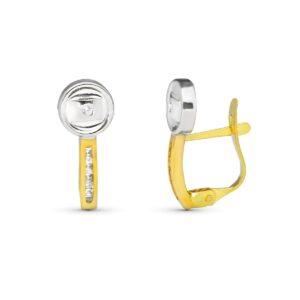 9K PENDIENTES BICOLOR 14X6 MM CIERRE CATALAN