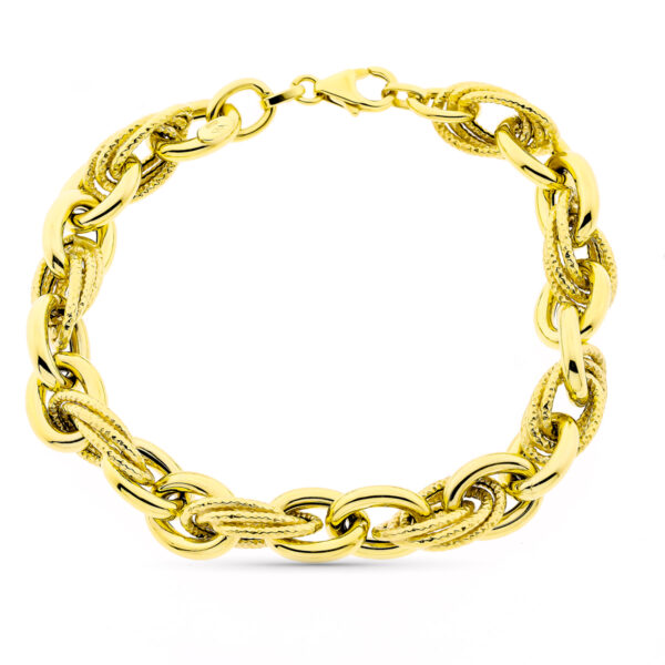 9K PULSERA ORO AMARILLO TRIPLE ESLABON. 20CM