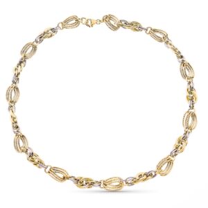 9K COLLAR ORO BICOLOR 45CM