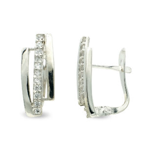 9K PENDIENTES CIRCONITA ORO BLANCO CATALAN 15X6 MM