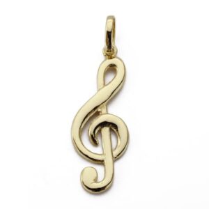 9K COLGANTE ORO AMARILLO CLAVE DE SOL. MEDIDA: 27X10 MM