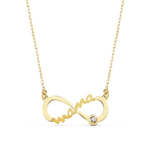 9K GARGANTILLA MAMA INFINITO ORO AMARILLO CIRCONITA 21X9 MM