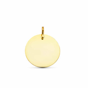 18K COLGANTE DISCO LISO BRILLO 16 MM