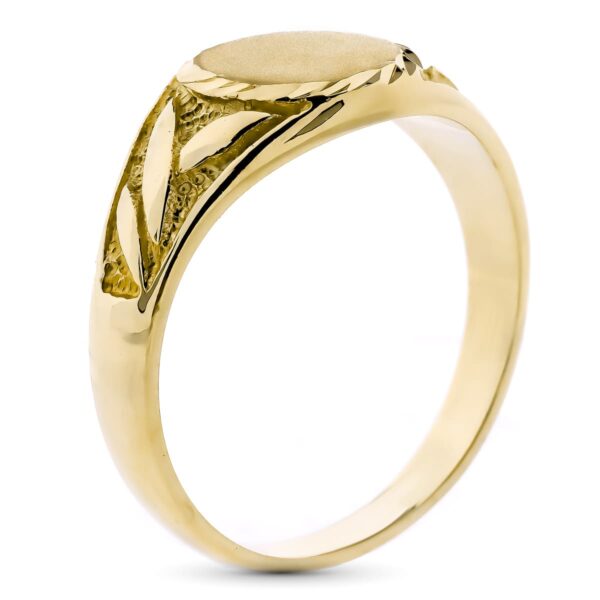 9K SELLO ORO AMARILLO MACIZO CADETE. ZONA GRABADO OVAL: 9X8 MM - Imagen 2