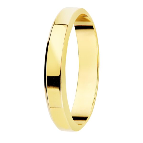 9K ALIANZA DE ORO AMARILLO LISA BRILLO BORDES. ANCHO: 3 MM. TALLA: 20