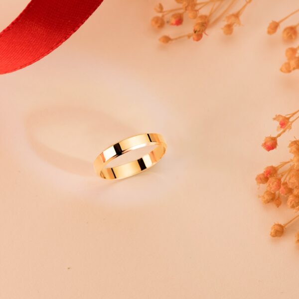 9K ALIANZA DE ORO AMARILLO LISA BRILLO BORDES. ANCHO: 3 MM. TALLA: 20 - Imagen 3