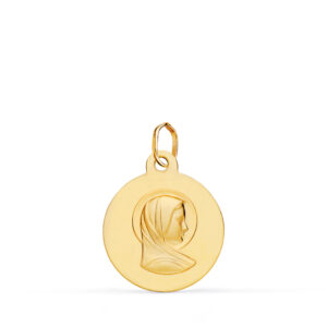 9K MEDALLA ORO AMARILLO MARIA FRANCESA MATIZADA 16MM