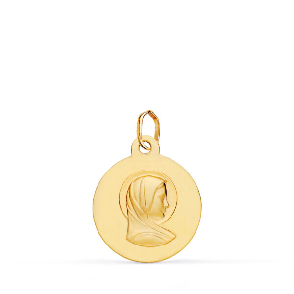 9K MEDALLA ORO AMARILLO MARIA FRANCESA MATIZADA 16MM