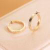 9K AROS ORO AMARILLO HUECOS CON GRECA 28 MM TUBO RECTANGULAR 3 MM X 1.2 MM - Imagen 2