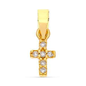 9K COLGANTE ORO AMARILLO DIAMANTES 0.03 CTS 6X4 MM