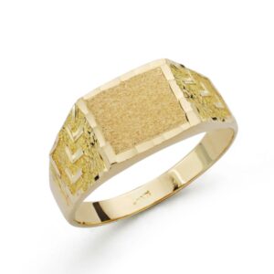 9K SELLO ORO AMARILLO MACIZO CADETE. ZONA GRABADO: 12X9 MM