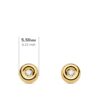 18K PENDIENTES ORO AMARILLO CHATON 5,5 M DIAMANTES 1,70 MM 0,040 QTS. G-VS2. CIERRE PRESION - Imagen 2