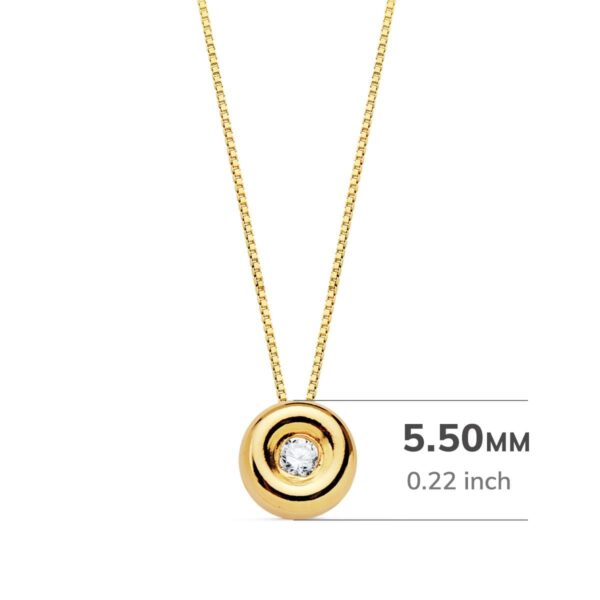 18K GARGANTILLA ORO AMARILLO CHATON 5,5 MM DIAMANTE 0,020 QTS. G-VS2. CADENA 42CM - Imagen 2