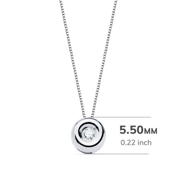 18K GARGANTILLA ORO BLANCO CHATON 5,5 MM DIAMANTE 0,020 QTS. G-VS2. CADENA 42CM - Imagen 2
