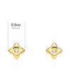 18K PENDIENTES ORO AMARILLO ESTRELLA 5.5X5.5 MM DIAMANTE 0.040 QT. G-VS2. CIERRE PRESION - Imagen 2
