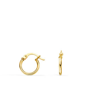 18K PENDIENTES AROS CRIOLLAS ORO AMARILLO HUECOS REDONDOS TUBO REDONDO 11 MM. GROSOR 1,5 MM