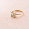 18K SORTIJA ORO AMARILLO CIRCONITA Y TOPACIO AZUL 6X6 MM ANCHO CUERPO 1.5 MM - Imagen 2