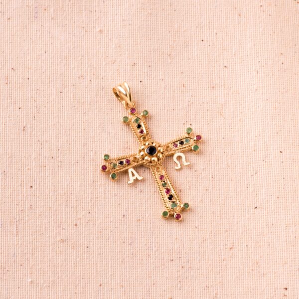 18K CRUZ DE COVADONGA ORO AMARILLO GRANDE 40X34 MM - Imagen 2