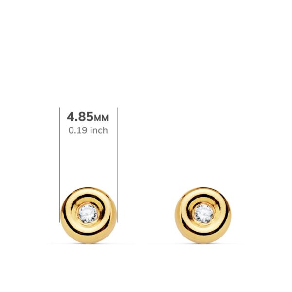 18K PENDIENTES ORO AMARILLO CHATON 4,85 MM DIAMANTES 1,50 MM 0,030 QTS.G-VS2 CIERRE PRESION - Imagen 2