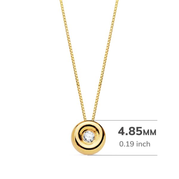 18K GARGANTILLA ORO AMARILLO CHATON 4,85 MM DIAMANTE 0,015 QTS. G-VS2 CADENA 42CM - Imagen 2