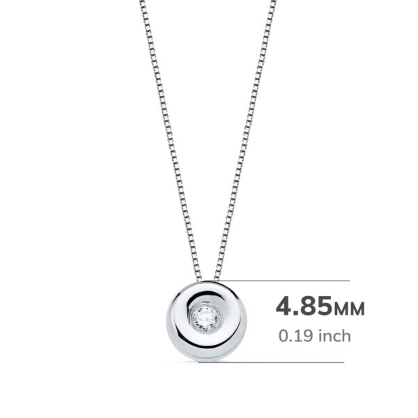 18K GARGANTILLA ORO BLANCO CHATON 4,85 MM DIAMANTE 0,015 QTS. G-VS2 CADENA 42CM - Imagen 2