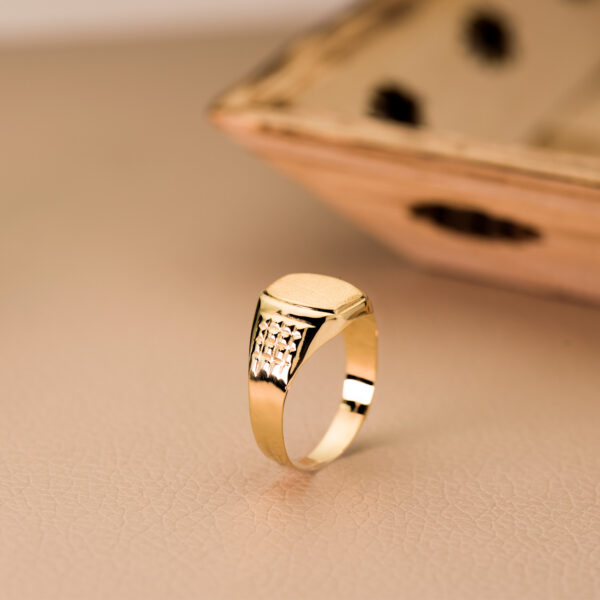 18K SELLO ORO AMARILLO CABALLERO HUECO LATERAL. CABEZA TONEL 11X9 MM - Imagen 2