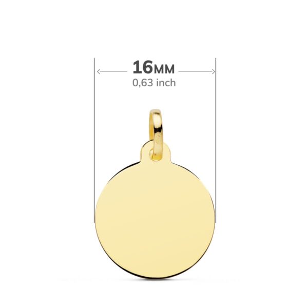9K DISCO ORO AMARILLO LISO EN BRILLO 16 MM - Imagen 2