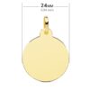 18K PLACA CHAPA ORO AMARILLO DISCO LISO BRILLO 24 MM - Imagen 2