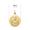 18K ESCAPULARIO ORO AMARILLO ORO AMARILLO BRILLO VIRGEN DEL CARMEN Y CORAZON DE JESUS 18 MM - Imagen 2