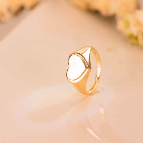 18K SELLO ORO AMARILLO MACIZO FORMA CORAZON. ZONA GRABADO: 11X9 MM - Imagen 2