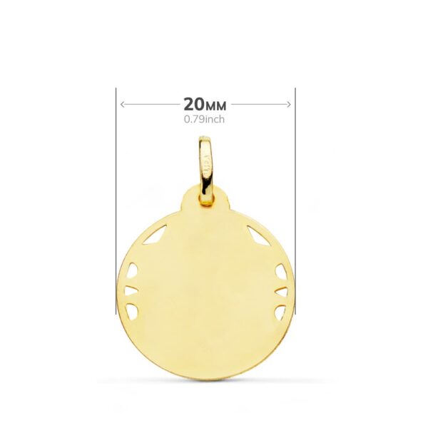 18K MEDALLA ORO AMARILLO VIRGEN DEL CARMEN CALADA HELICE 20 MM - Imagen 2