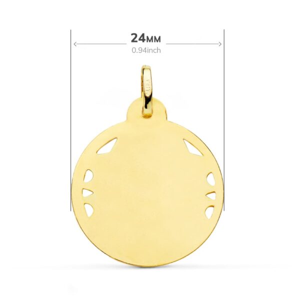 18K MEDALLA ORO AMARILLO VIRGEN DEL CARMEN CALADA HELICE 24 MM - Imagen 2