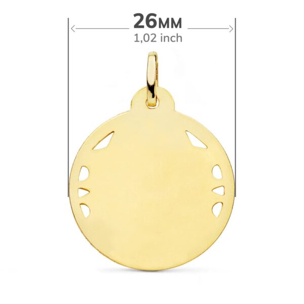 18K MEDALLA ORO AMARILLO CRISTO SAGRADO CORAZON DE JESUS HELICE CALADA 26 MM - Imagen 2
