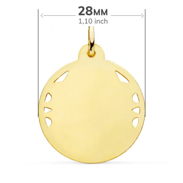 18K MEDALLA ORO AMARILLO VIRGEN DEL CARMEN CALADA HELICE 28 MM - Imagen 2