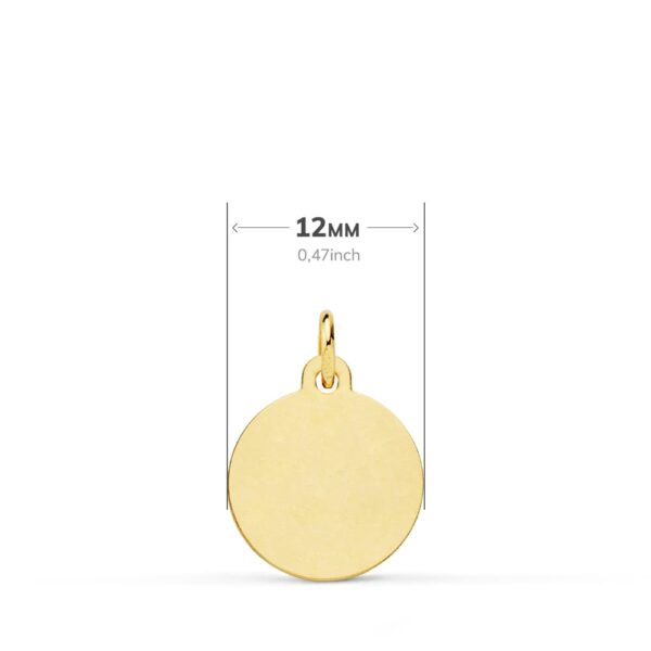 18K MEDALLA ORO AMARILLO SAN CRISTOBAL LISA MATIZADA 12 MM - Imagen 2