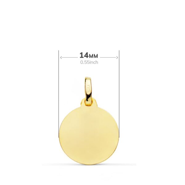 18K MEDALLA ORO AMARILLO SAN CRISTOBAL LISA MATIZADA 14 MM - Imagen 2