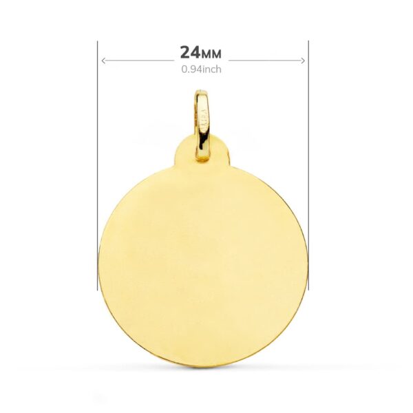 18K MEDALLA ORO AMARILLO GRAN PODER TALLADA 24 MM - Imagen 2