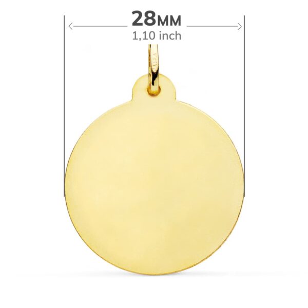 18K MEDALLA ORO AMARILLO VIRGEN DEL CARMEN TALLADA 28 MM - Imagen 2