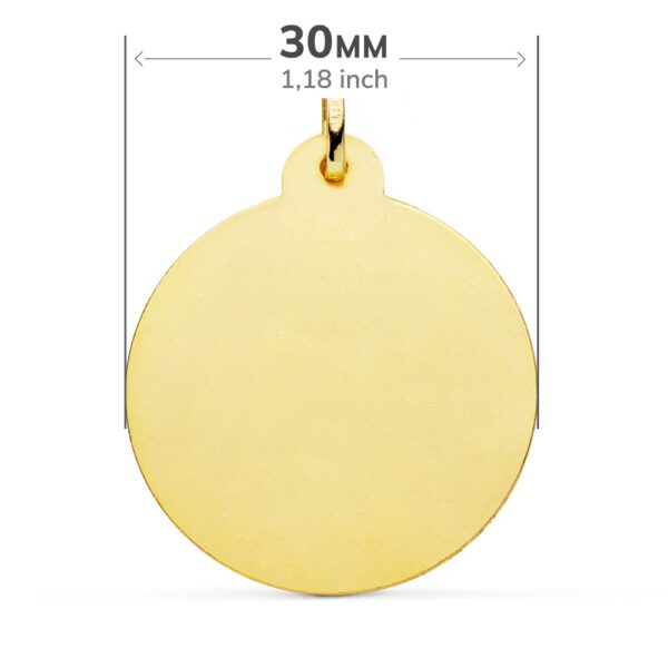 18K MEDALLA ORO AMARILLO CRISTO SAGRADO CORAZON DE JESUS BISEL 30 MM - Imagen 2